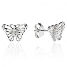 Stekkeres ezüst fülbevaló - filigrán pillangó