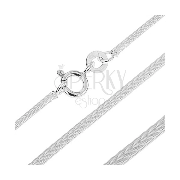 925 ezüst nyaklánc - sűrű, négyszögletes vonal, 1,4 mm