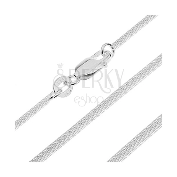 Ezüst nyaklánc - négyszögletes vékony kígyó, 1,2 mm