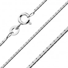 Négyszögletes ezüst nyaklánc - összekapcsolt téglalapok, 0,8 mm