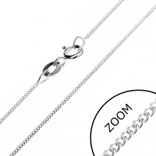 Finom nyaklánc 925 ezüstből - sűrű láncszemek, 0,8 mm