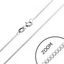 Finom nyaklánc 925 ezüstből - sűrű láncszemek, 1,2 mm