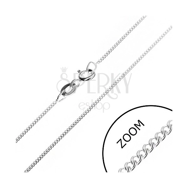 Finom nyaklánc 925 ezüstből - sűrű láncszemek, 1,2 mm