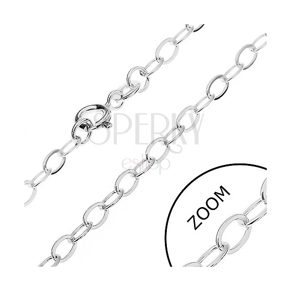 Ezüst nyaklánc - ovális, sima láncszemek, 3,2 mm