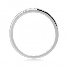 Gyűrű 925 ezüstből - szemcsés minta fényes bevágásokkal