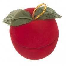Bársony dobozka gyűrűnek - alma levelekkel
