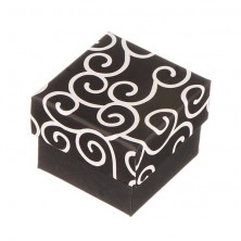 Dobozka gyűrűnek - fekete, fehér ornamentumokkal