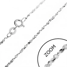925 ezüst nyaklánc - hullámos elemek spirálban, 1,6 mm