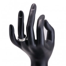 Gyűrű 925 ezüstből - gravírozott fekete nyúlványok