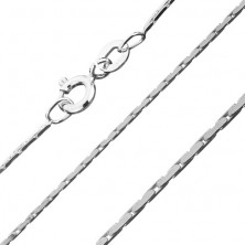 Szögletes ezüst nyaklánc - ovális elemek, 0,8 mm