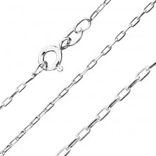 925 ezüst nyaklánc - téglalap alakú láncszemek, 1,4 mm