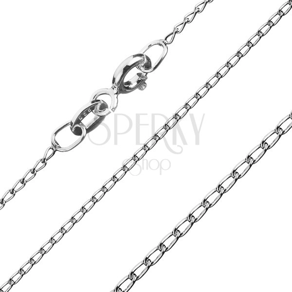Ezüst nyaklánc - legömbölyített hosszúkás láncszemek, 1 mm