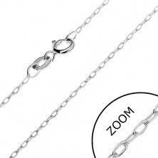 925 ezüst nyaklánc - csiszolt keskeny láncszemek, 1 mm