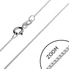 Ezüst nyaklánc - merőlegesen kapcsolt üreges kockák, 0,7 mm