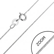 925 ezüst nyaklánc - hosszúkás elemek, gömbölyű vonal, 0,8 mm