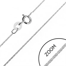 Fényes nyaklánc 925 ezüstből - pálcika elemek, 0,7 mm