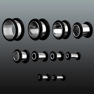 Alagút sebészeti acélból két fekete gumival - Vastagság: 16 mm