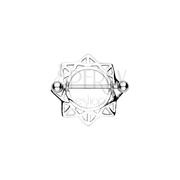 Mellbimbó piercing - háromszög alakú napsugarak, 2 darab