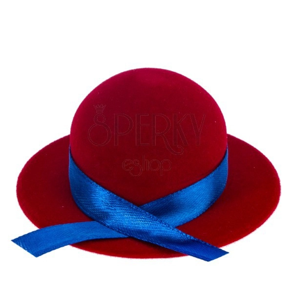Bársony ajandékdoboz gyűrűnek, vagy fülbevalónak - piros kalap