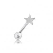 Piercing szemöldökbe sebészeti acélból - ötágú csillag