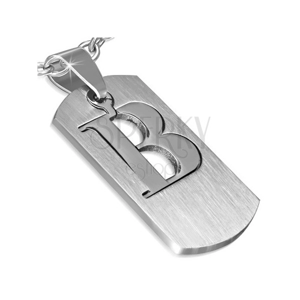 Medál acélból - kétrészes tábla "B" betűvel