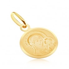 Arany lapos medál - kerek tábla Madonnával és a gyermekkel