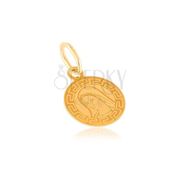 Arany medál - lapos tábla, kerek, Szűz Mária, görög minta