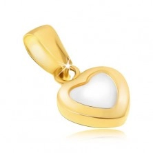 Arany medál - kétszínű szabályos szív, fényes legömbölyített felszín