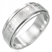 Minőségi acél gyűrű - forgatható rész, rombusz mintázat