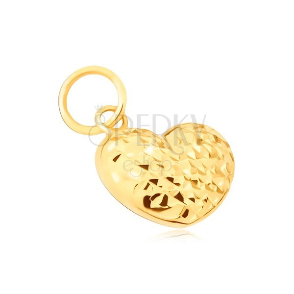 Arany medál - szabályos 3D szív gyémántmintás díszítéssel