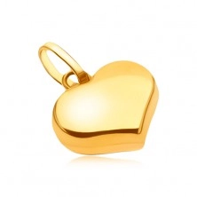 Medál 14K sárga aranyból - csillogó sima szabályos szív