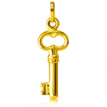 Arany medál - kis csillogó kulcs, kivágott ovális a tetején