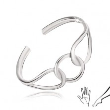 Állítható ezüst gyűrű két hurok és karika