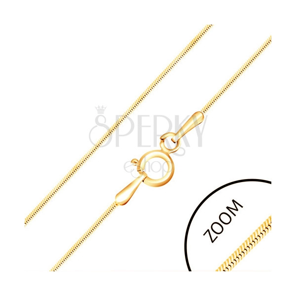 Arany nyaklánc - kígyóbőrmintás elemek, enyhe bevágások, 500 mm