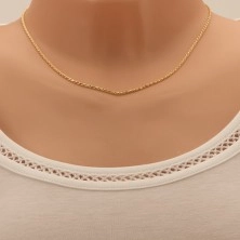 Arany nyaklánc - apró csillogó elemek csavart mintával rendezve, 500 mm