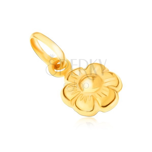 Medál 9K sárga aranyból - tükörfényű hatszirmú virág