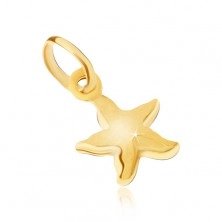 Medál 9K sárga aranyból - csillogó gravírozott tengeri csillaggal