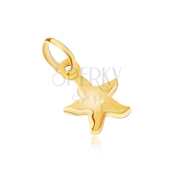 Medál 9K sárga aranyból - csillogó gravírozott tengeri csillaggal