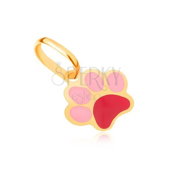 Arany medál - fényes lapos kutya láblenyomat kétszínű fénymázzal