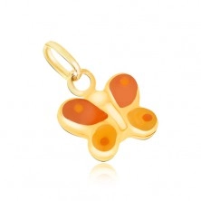 Arany medál - háromdimenziós narancs-sárga lepke, fényes máz