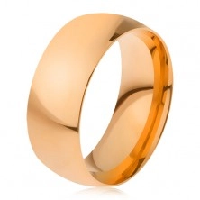 Aranyozott gyűrű, 316L acélból, fényes, sima felület