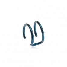 Fake piercing fülbe acélból - két karika kék színben