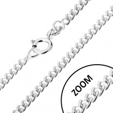 Ezüst nyaklánc 925, csavart kerek szemek, szélessége 1,4 mm, hossza 460 mm