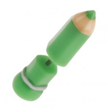 Akril fake plug fülbe, zöld ceruza