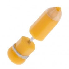 Akril fake plug fülbe, sárga ceruza