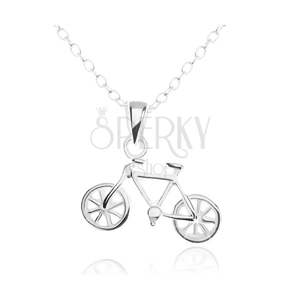 925 ezüst nyakék, részletesen kidolgozott bicikli medál