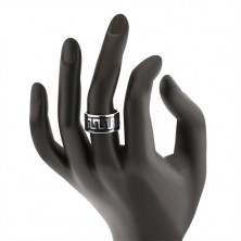925 ezüst gyűrű fekete görög kulcs mintával