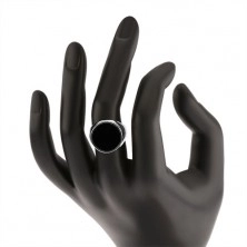 Gyűrű 925 ezüstből fekete fénymázas körrel