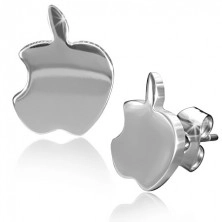 Fényes acél fülbevaló, ezüst színű alma