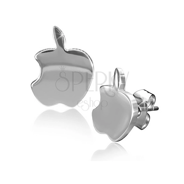 Fényes acél fülbevaló, ezüst színű alma